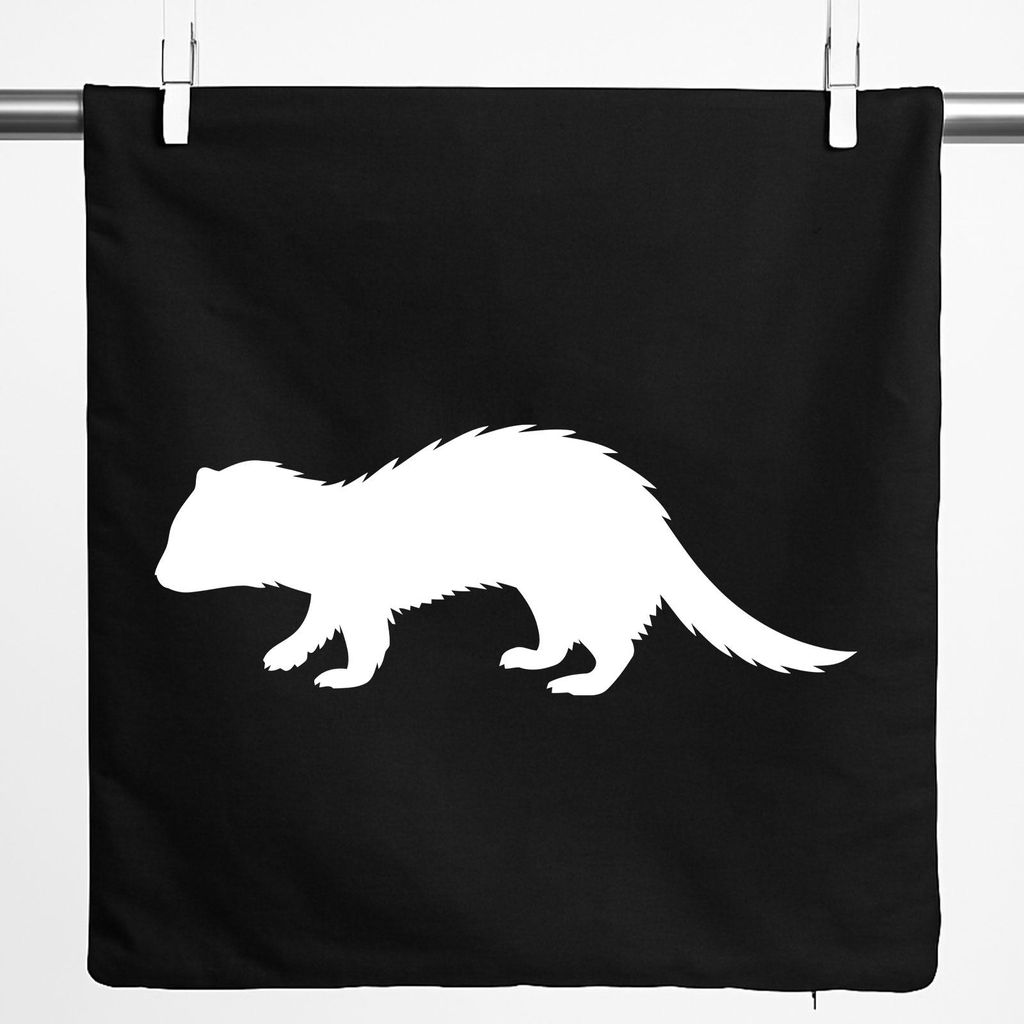 Huuraa Kissenbezug Frettchen Silhouette 40x40cm Black Baumwolle Dekokissenbezug Geschenkidee