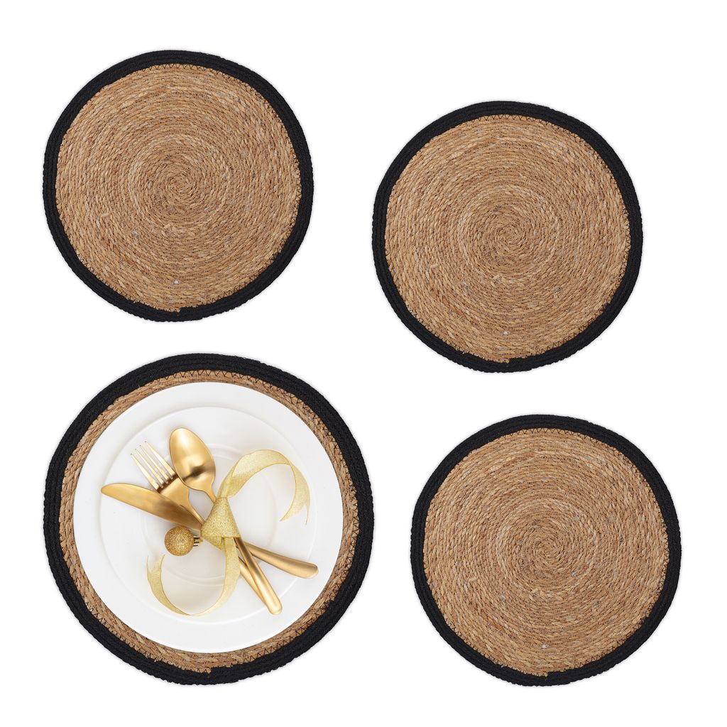 relaxdays Tischset 4-teilig Wasserhyazinthe