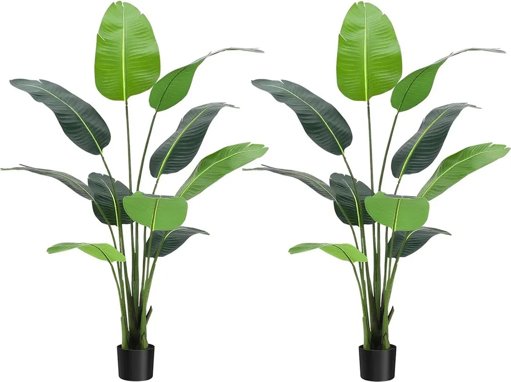 Lot de 2 Strelitzia Artificiels 120 cm - Plante Artificielle PE 3XL