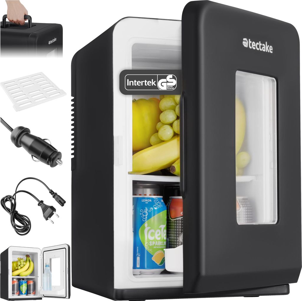 tectake® Tragbarer Mini-Kühlschrank 2 in 1 Kühl- und Produktbild 