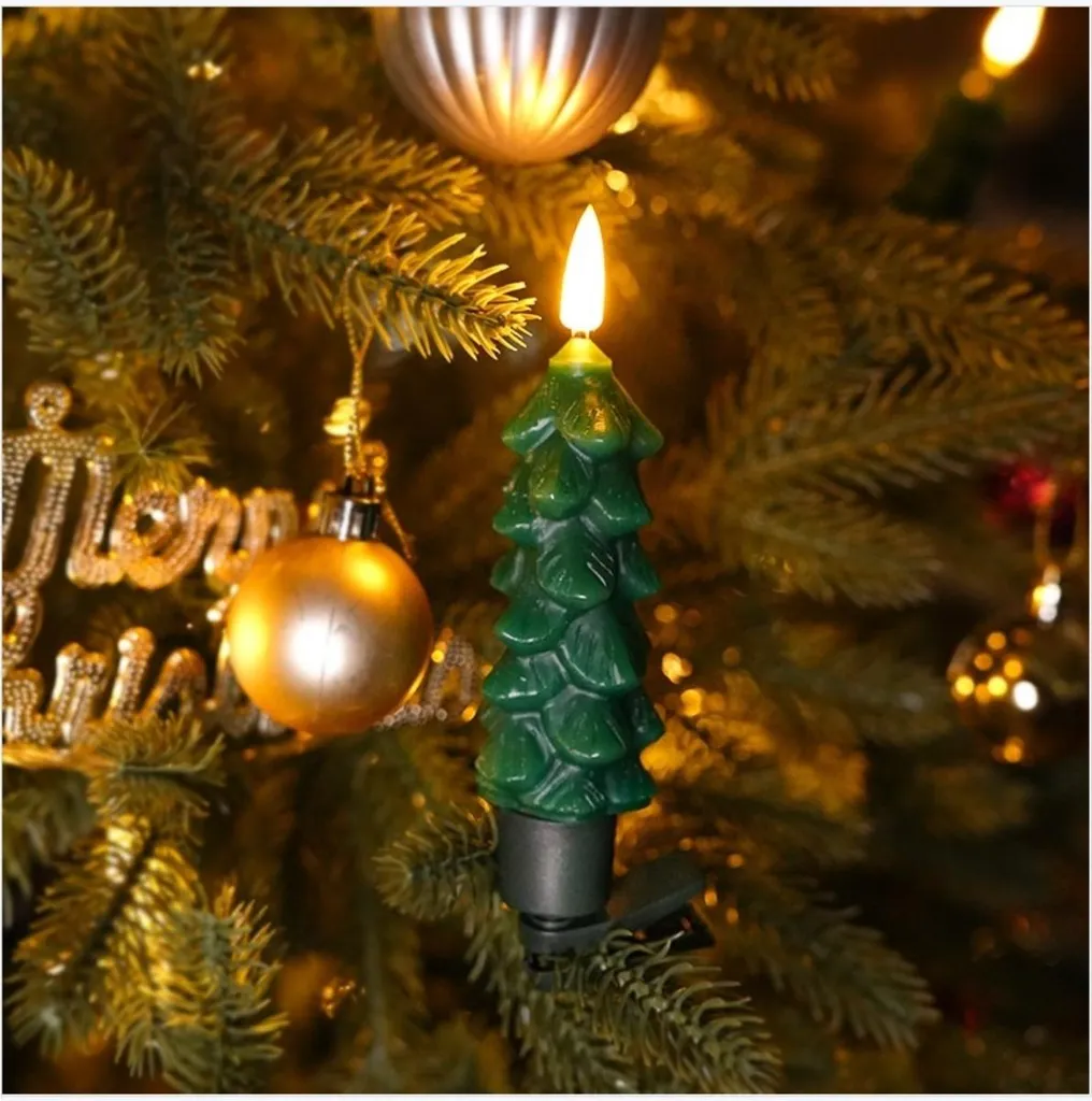 Nexoria 6 Candele LED Per Albero Di Natale Con Ganci Decorativi (Sfera, Fiocco Di Neve) – Luce Calda, Telecomando E Timer - 2