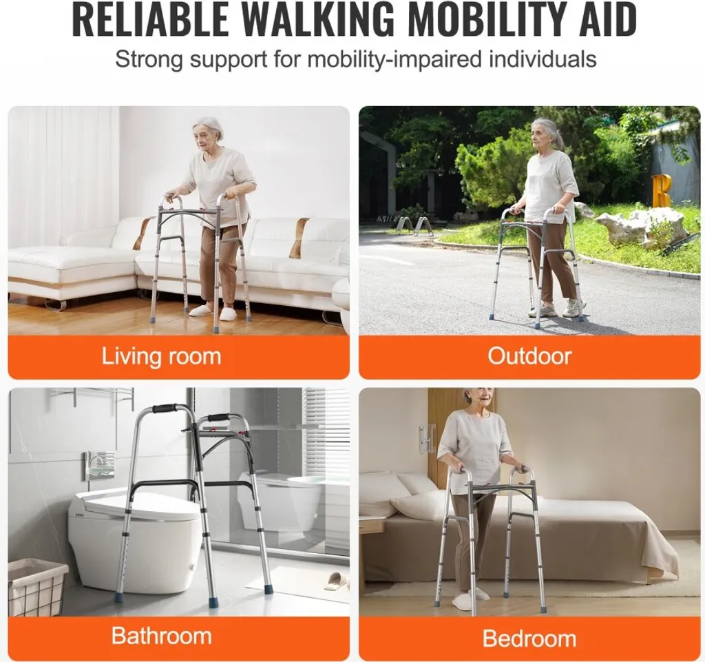 Déambulateur de marche médical ajustable avec structure pliable 158kg - 6