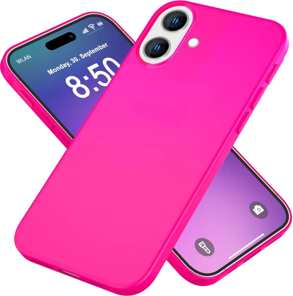 NALIA Cover iPhone 16 Plus Rosa Intenso | Custodia Silicone Anti-Caduta