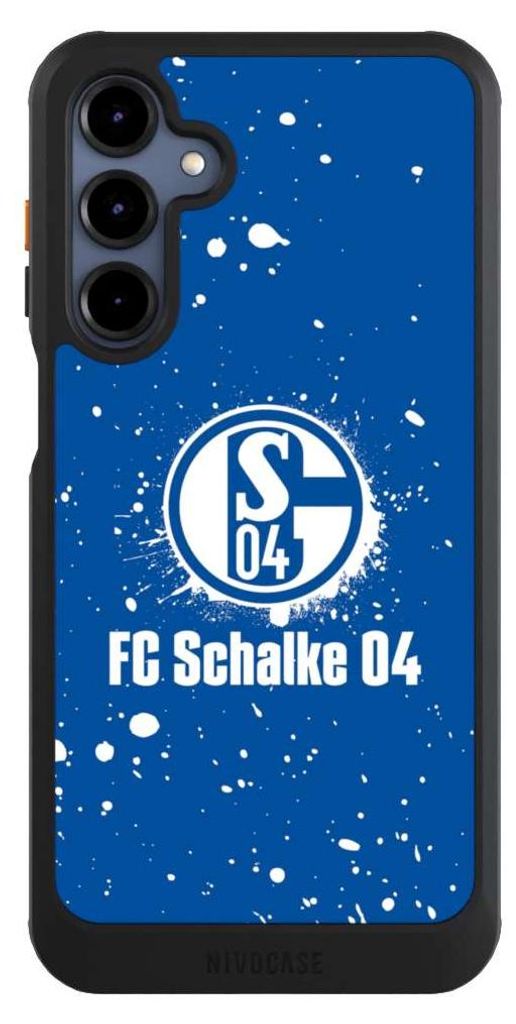 NIVOCASE Hülle für Samsung Galaxy A16 5G Handyhülle NIVOcore Case Schwarz FC Schalke 04 Logo S04