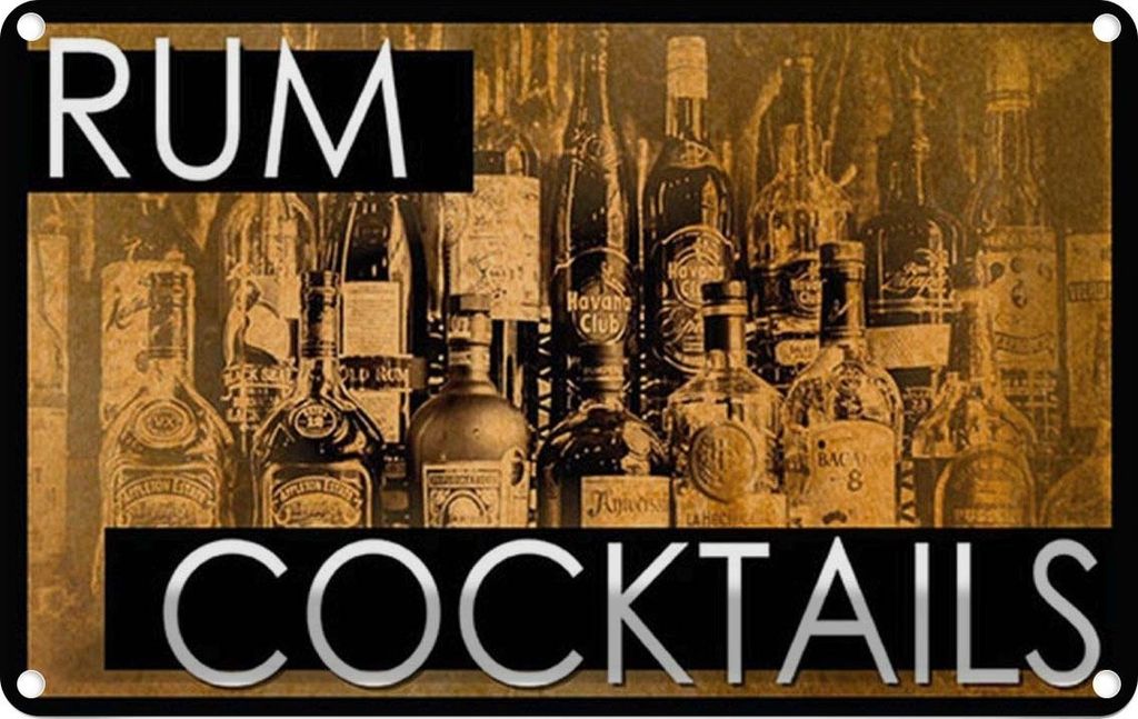 vianmo Blechschild 12x18 cm Alkohol Rum Cocktails Produktbild 