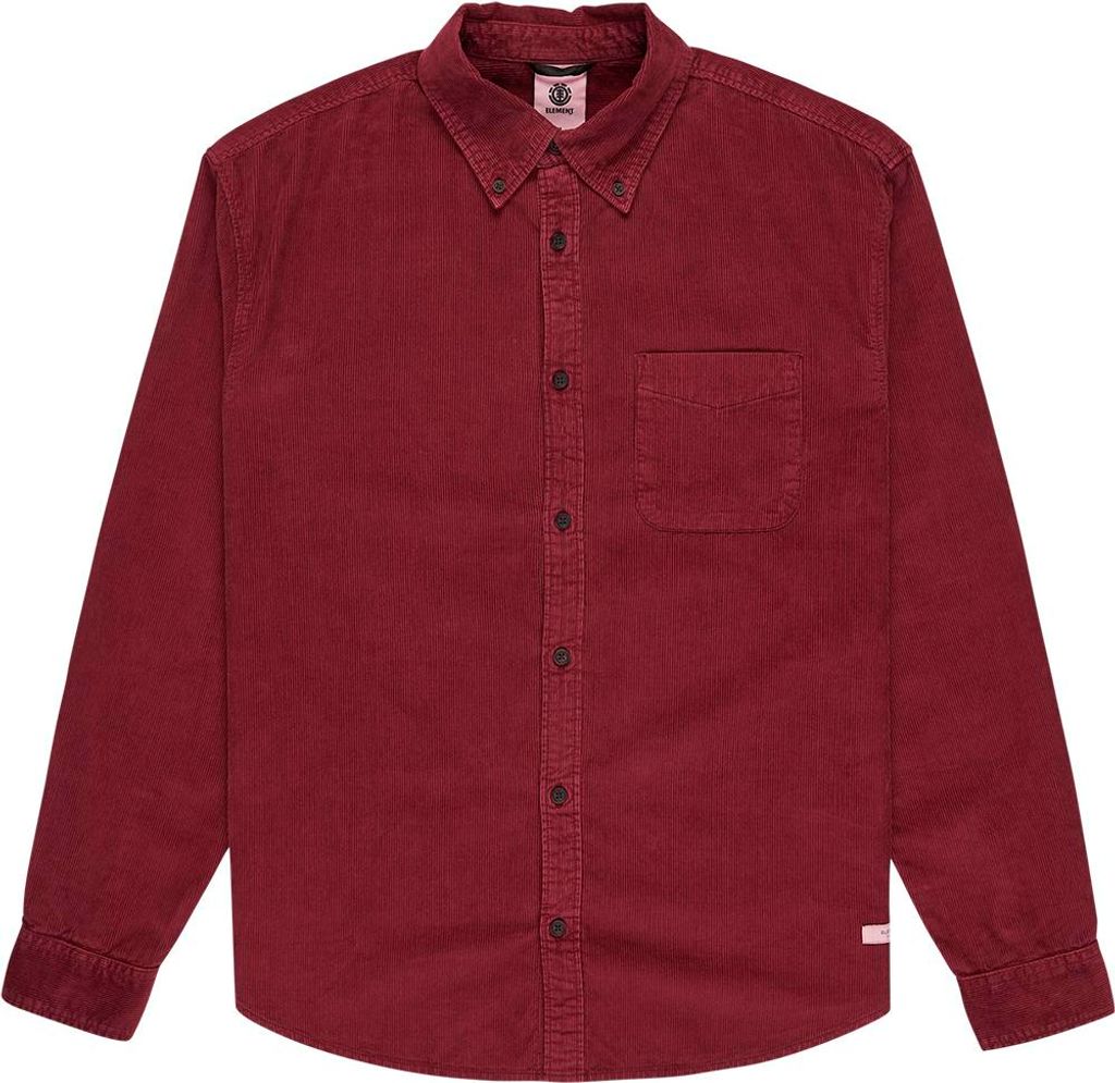 Element Button Down Corduroy Regular Fit Langarmhemd Rot L Herren Rot L