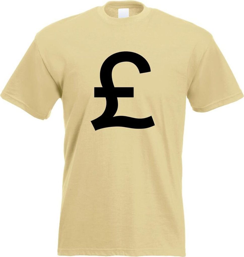 Kiwistar - T-Shirt - Khaki - Pfund Zeichen Symbol Motiv Bedruckt Funshirt Design Print - mit Motiv Bedruckt - Funshirt Design - Sport - Freizeit - ...