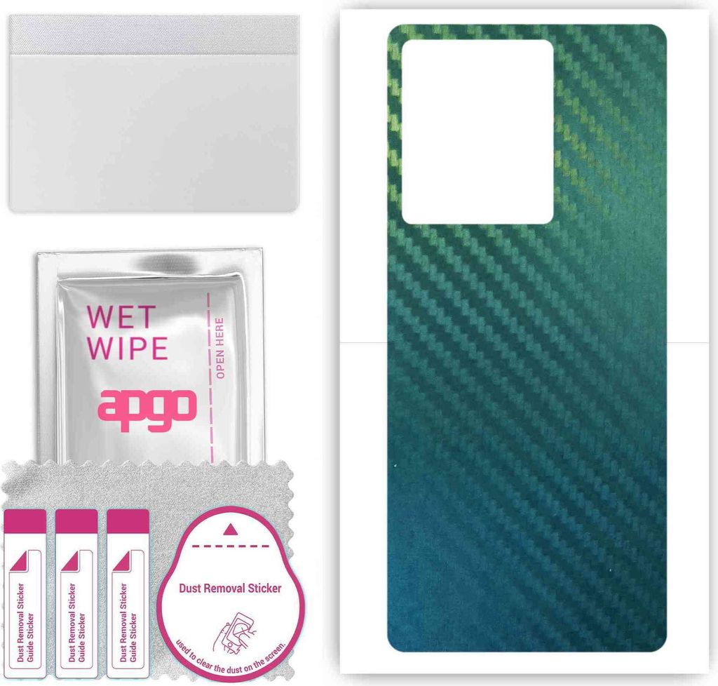 apgo Rückseite Schutzfolie, Skin, kompatibel mit Vivo S51e, Hinten Displayschutzfolie aus Vinylfolie, kratzfest, einfache Montage - Kohlenstoff-Ch...