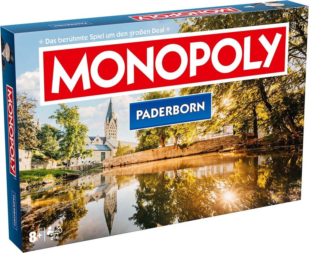 A Monopoly board game box featuring a city scene.