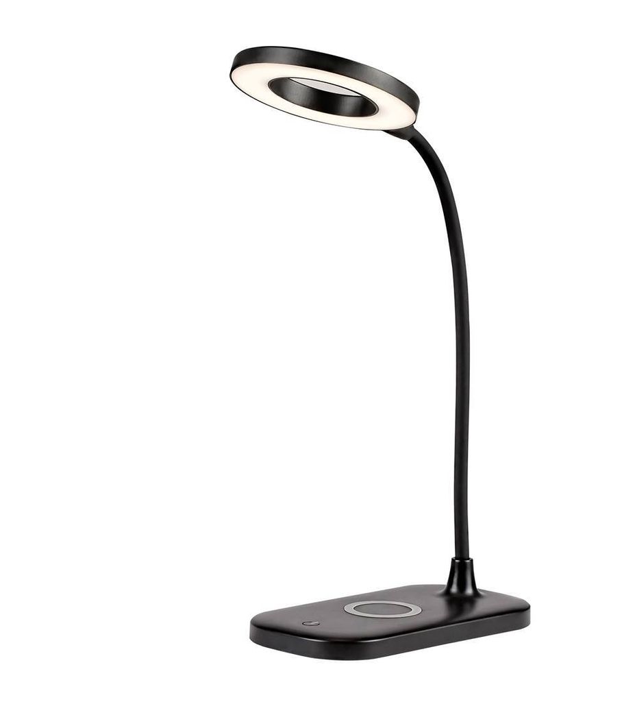 Rabalux 74013 Tischleuchte Hardin, 5W, 210lm, schwarz-weiß, rund, Modern, dimmbar, ø100mm