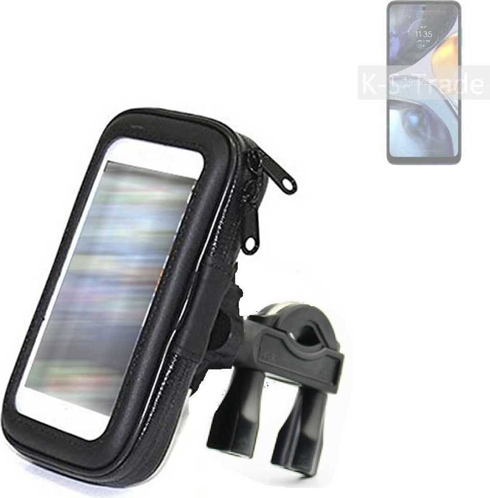 K-S-Trade Fahrrad-Halterung kompatibel mit Motorola Moto G22 Handy-Halterung Halter Lenkstange Fahrradhalterung Motorrad Bike Mount Wasserabweisend
