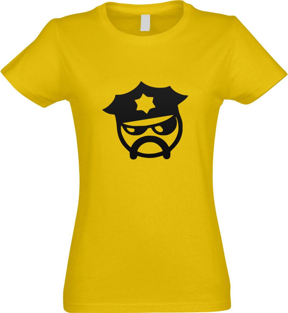 Kiwistar - T-Shirt tailliert - Damen - gelb - JDM Cop - mit Motiv Bedruckt - Funshirt Design - Sport - Freizeit - Damen - S