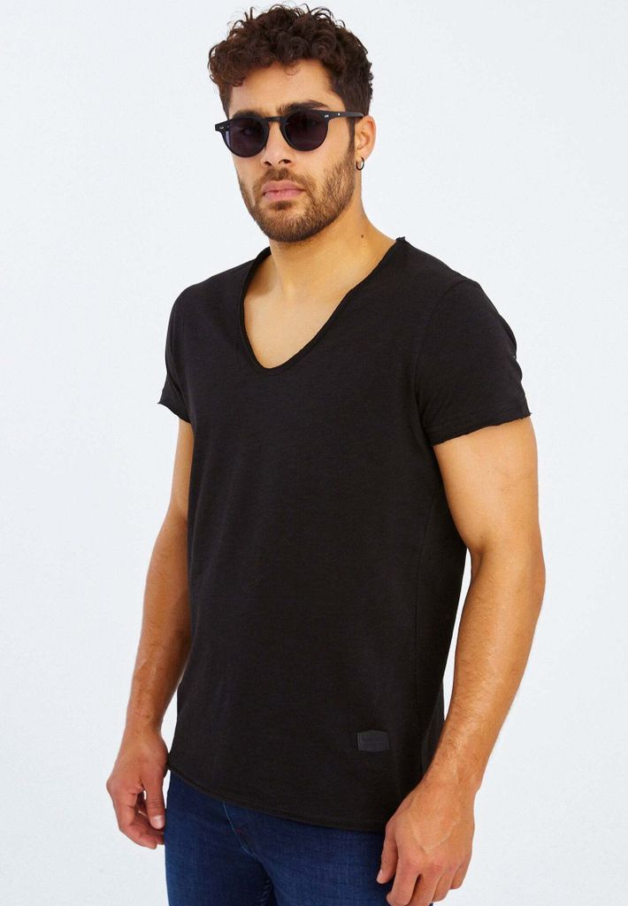 T-Shirt V-Ausschnitt – Schwarz / M