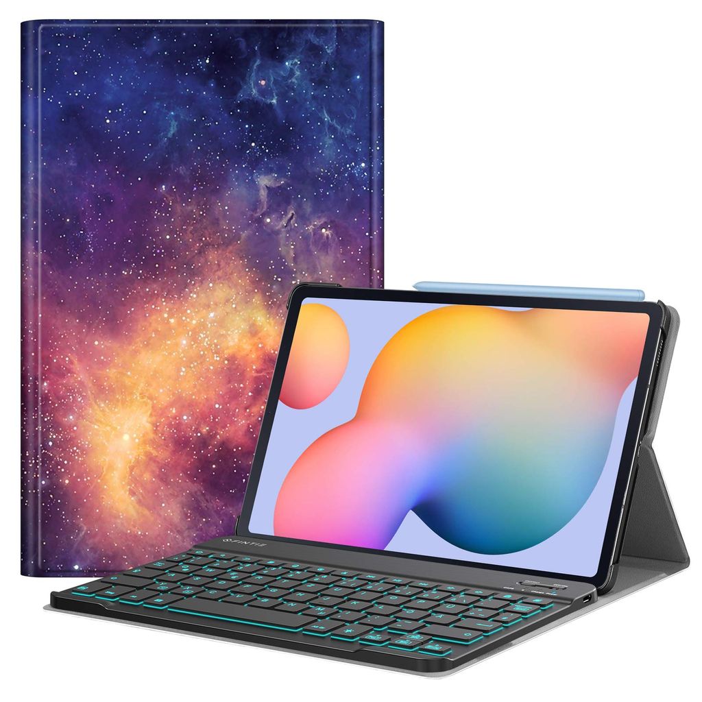Fintie Beleuchtete Tastatur Hülle für Samsung Galaxy Tab S6 Lite 10,4 Zoll 2022/2020 SM-P610/P613/P615/P619 - Hintergrundbeleuchtung Abnehmbarer ...