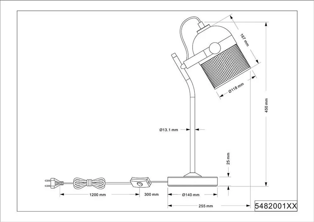 Lampe de table stable en métal blanc, fini les interrupteurs perdus E27 - 7