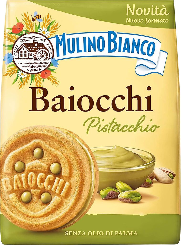 MULINO BIANCO Baiocchi - Kekse mit Pistazienfüllung 240g x 1 Pack