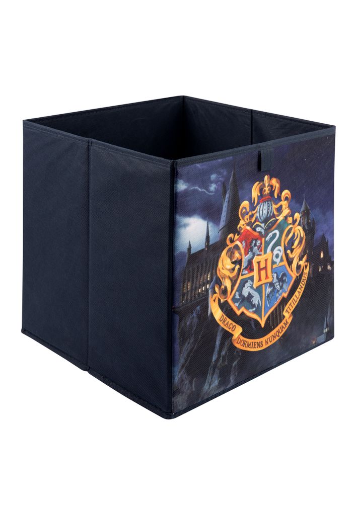 Harry Potter Aufbewahrungsbox - Hogwarts Kinder Kinderzimmer Spielzeugkiste ideal für Kallax Regal Blau 30 x 30 x 30 cm