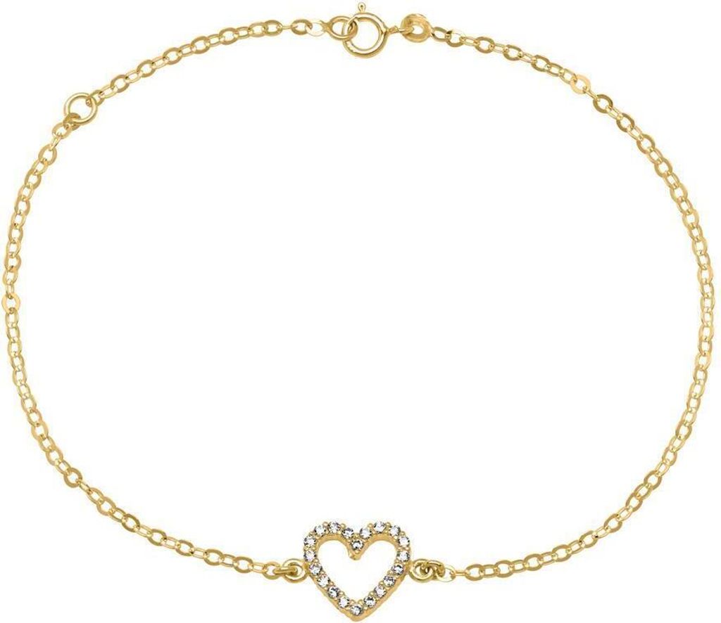 Herz Armband aus 585 Gold Zirkonia, filigran GB0013 Produktbild 