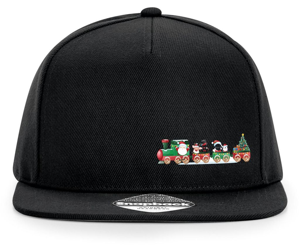 Huuraa Cappy Mütze Weihnachtszug Weihnachten Black Polyester Snapback Kappe Geschenkidee