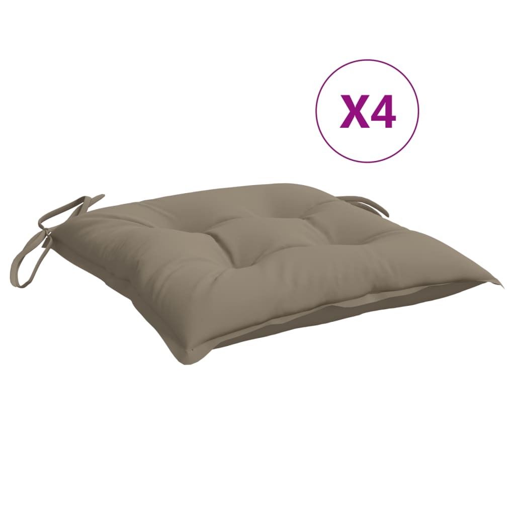 vidaXL Stuhlkissen 4 Stk. Taupe 40x40x7 cm Oxford-Gewebe