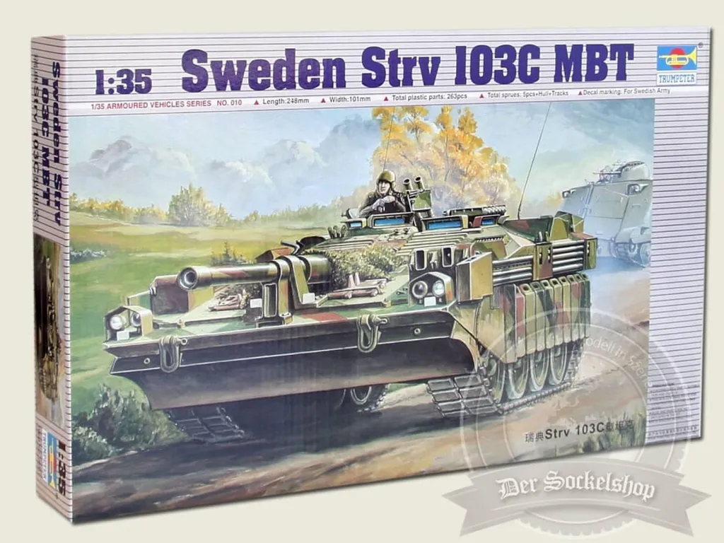 Maquette de char de combat Strv 103C suédois 1/35 kit à monter Trumpeter