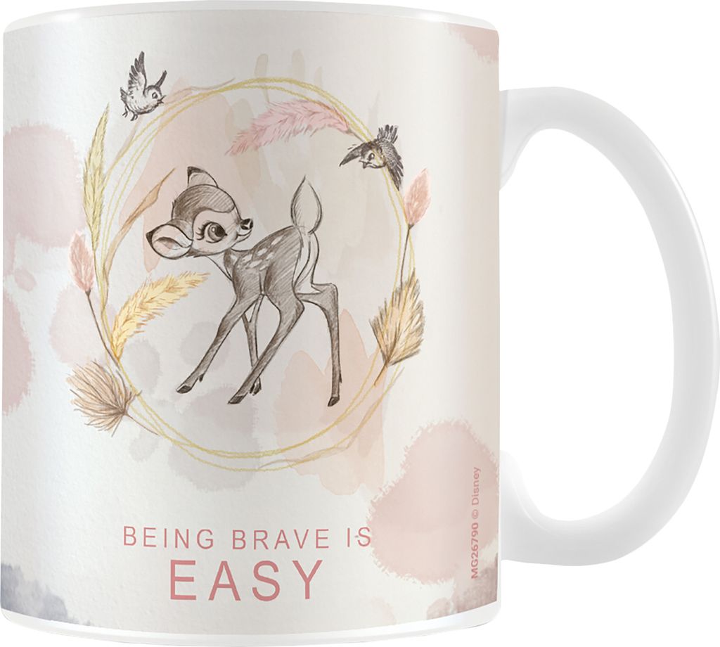 Bambi - Kaffeebecher "Being Brave Is Easy" PM3803 (Einheitsgröße) (Weiß)