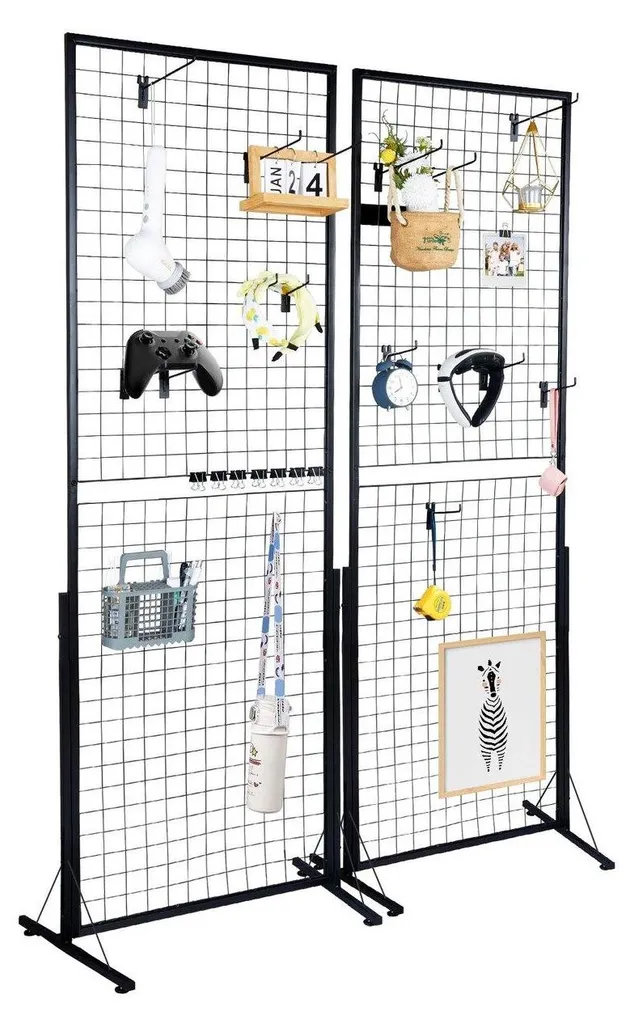 Grille d'exposition avec base en T stable - Panneau de vente double face