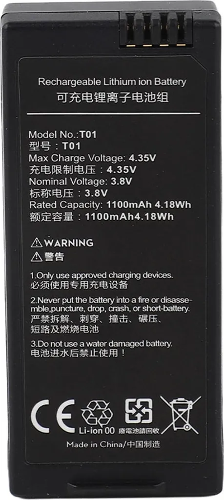 Batterie de vol pour drone Tello 1100 mAh solution autonomie faible 3.8V