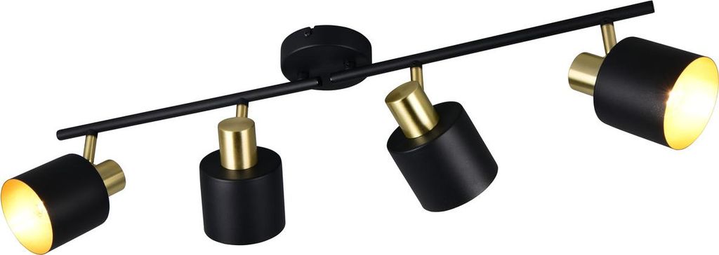 Trio 868800480 Eva E14 Strahler 4-fach Schwarz-Gold