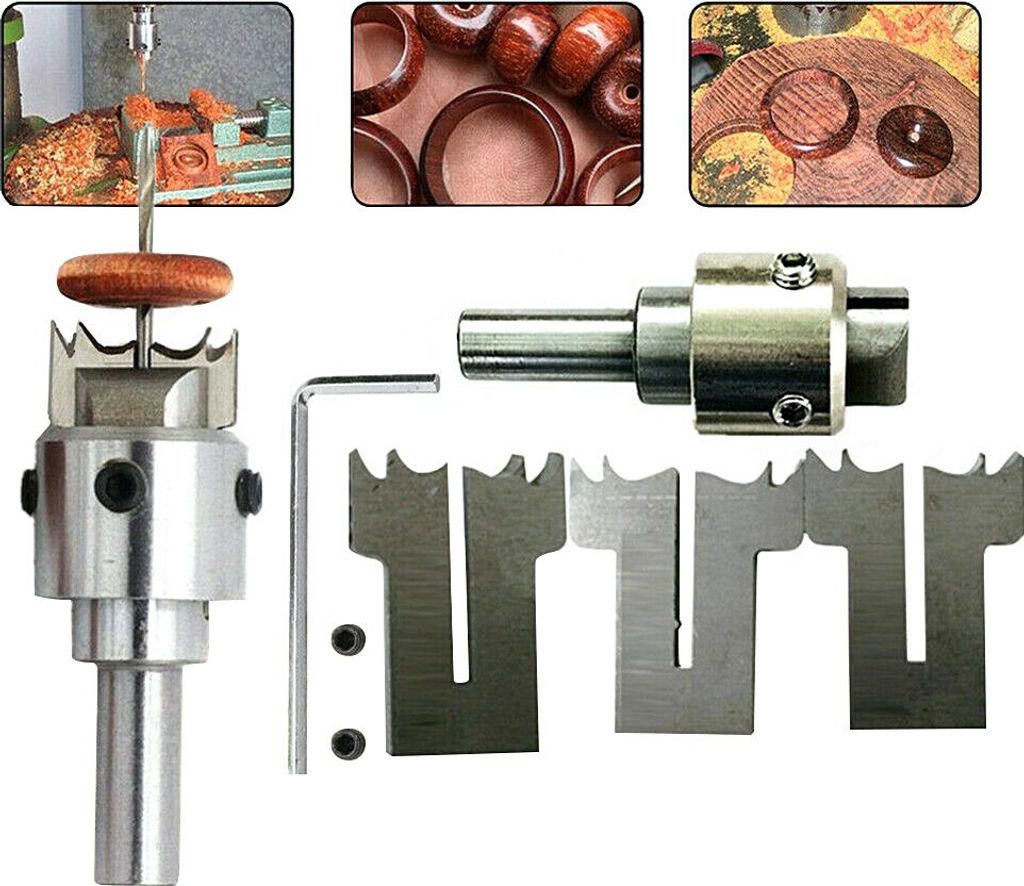 Set di anelli in legno spesso Punta per perline in acciaio Immagine del prodotto 