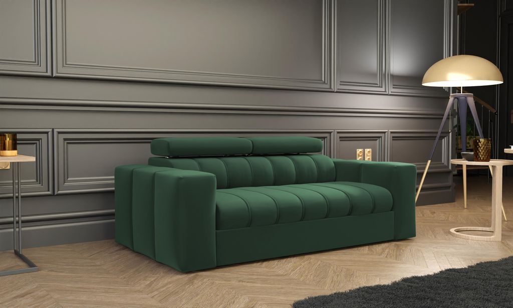 FurMeb24 SOFA KENNO II 180 x 90 cm DUNKELGRÜN