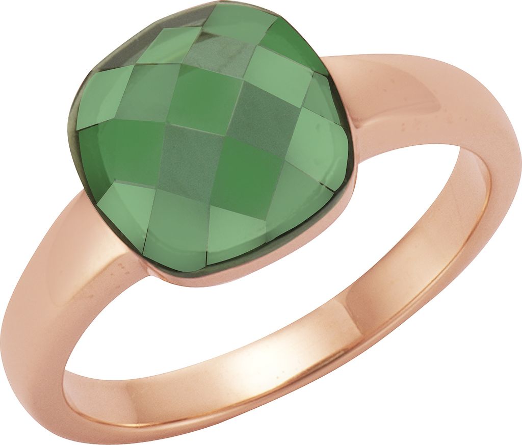 Jamelli Ring 925/- Sterling Silber rot 052 (16,6) Quarz (beh.) grün 300270060J