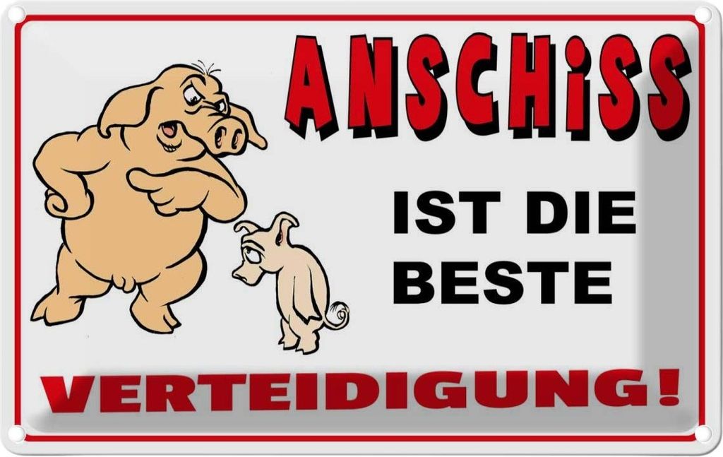 vianmo Blechschild 20x30 cm Anschiss ist beste Verteidigung Spruch Zitat