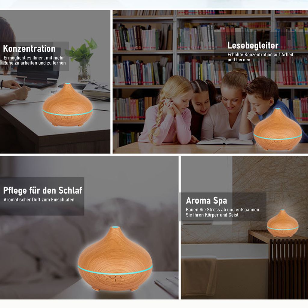 Aroma Diffuser 500ml Luftbefeuchter, Ultraschall Vernebler, Produktbild 9