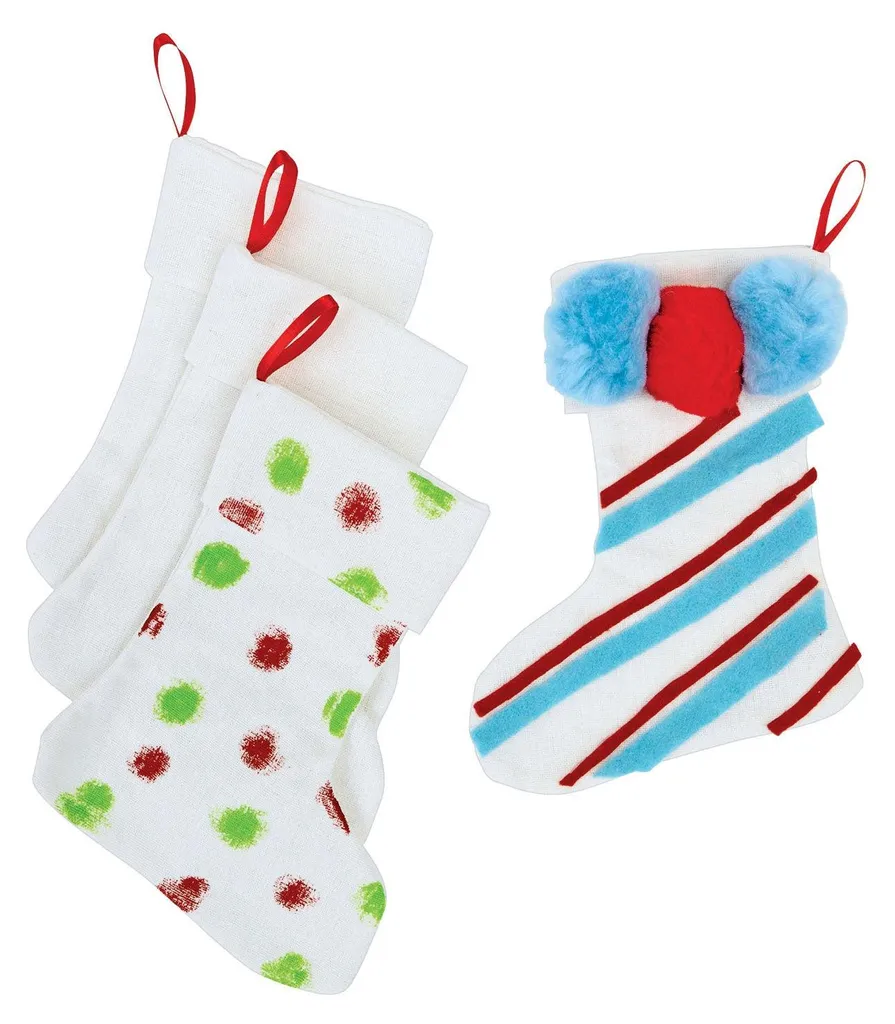 Kit de coloriage Chaussette de Noël - Lot de 12 bottes DIY à personnaliser