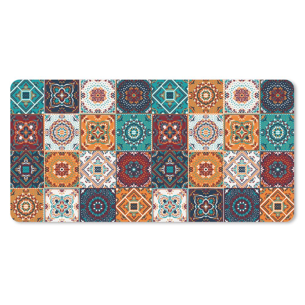 MuchoWow Mauspad Mousepad Retro - Blatt - Design - Orange - Braun 60x30 cm - Mousepads - Maus Mat - Pad - Mausunterlage - Nachhaltig