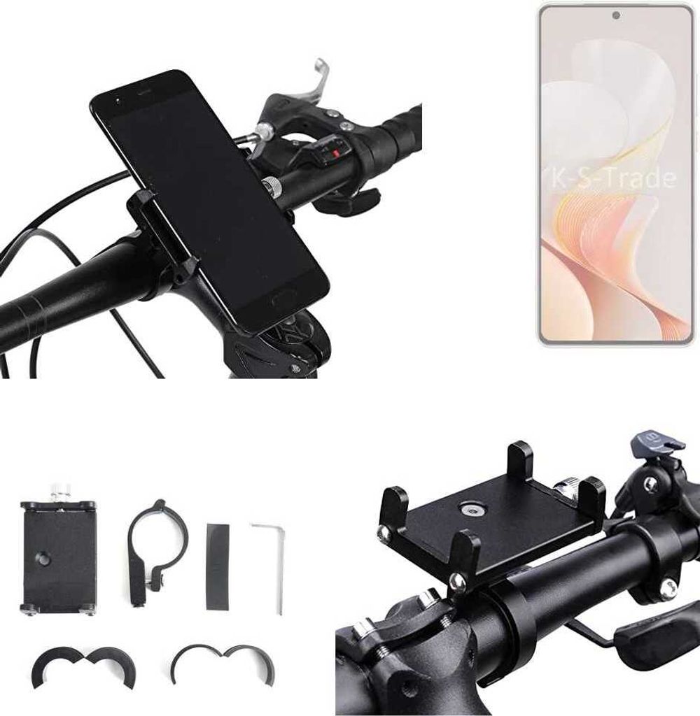 K-S-Trade Handyhalterung für das Fahrrad kompatibel mit Vivo S19 Halter Lenkstange Fahrradhalterung Motorrad Bike Mount Befestigung Smartphone Handy