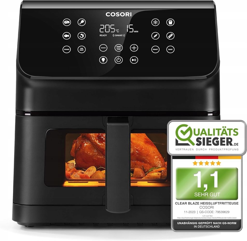 Cosori Premium II Plus, Heißluftfritteuse, 6,2 l, 80 °C, Produktbild 