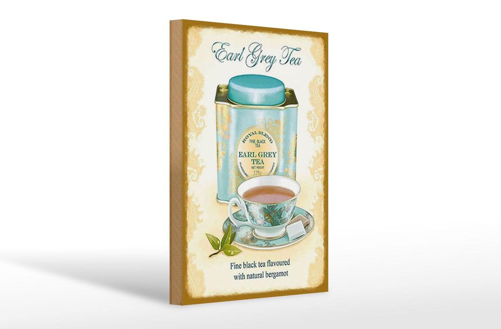 Holzschild Tee 20x30cm Earl grey Tea black tea bergamot