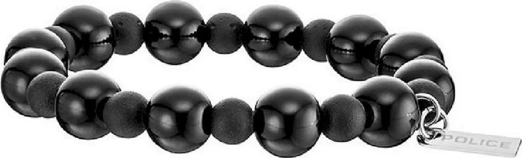 Bracelet Police Glam PJ.25483BSB-03 Maille Acier Bicolore Noir et Argent