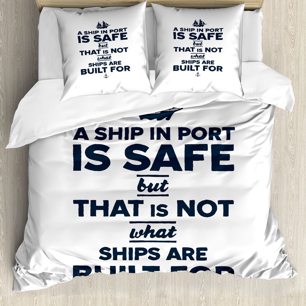 ABAKUHAUS motivational Bettbezug, Marine Inspiration, Milbensicher Allergiker geeignet mit Kissenbezügen, 200 cm x 200 cm - 80 x 80 cm, Marine-Bla...