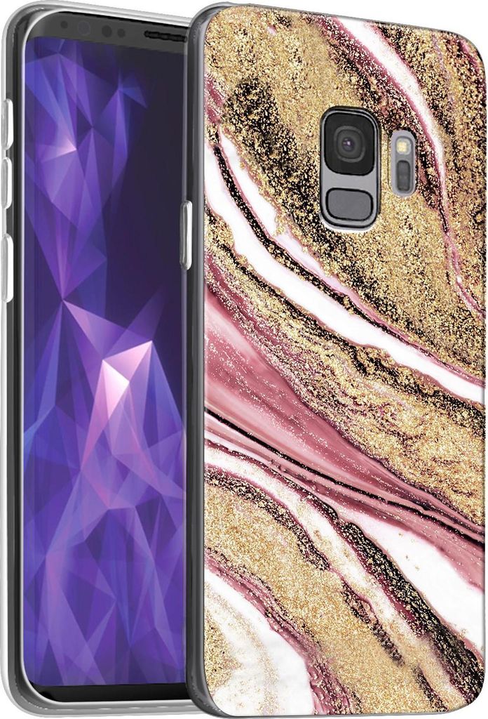 Hülle für Samsung Galaxy S9 Plus Schutzhülle Marmor Motiv Handy Case Silikon Slim Cover