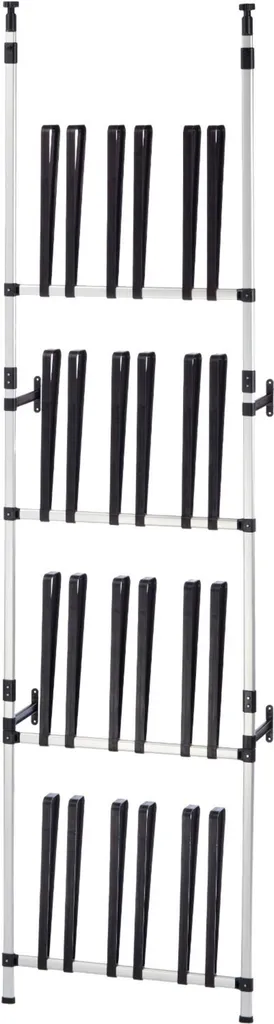 Rangement Mural pour 12 Paires de Bottes en Acier Noir - Modèle MAXI