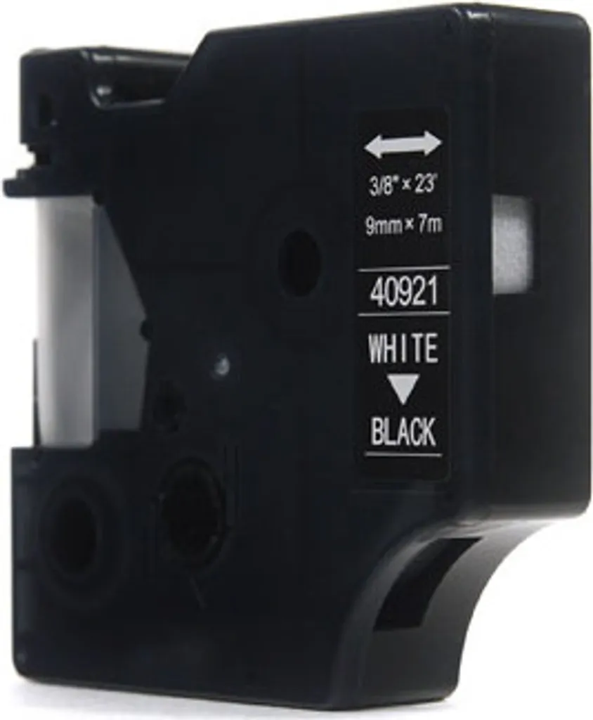 Nastro JetWorld 40921 Compatibile Dymo D1 9mm x 7m Bianco su Nero