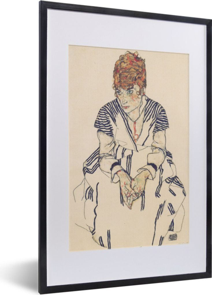 MuchoWow® Gerahmtes Poster Porträt von Edith Schiele, der Produktbild 