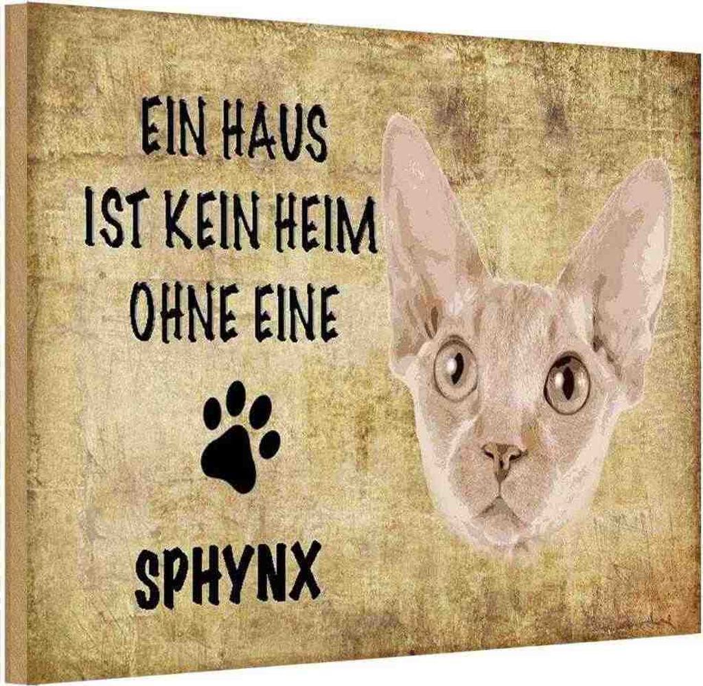 vianmo Holzschild 20x30 cm Sphynx Katze ohne kein Heim Straßenschild