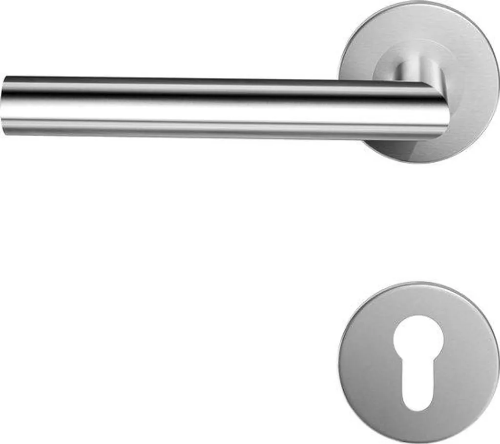 Poignée de porte en acier inoxydable S02-103 argentée avec kits complets