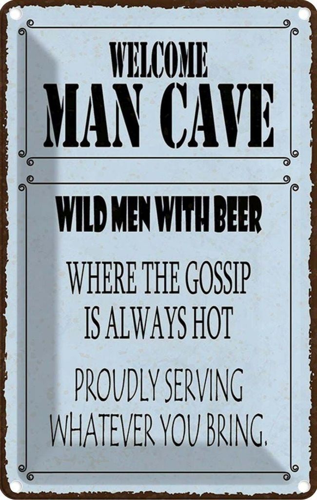 vianmo Blechschild 30x20 cm welcome man cave wild men with Beer