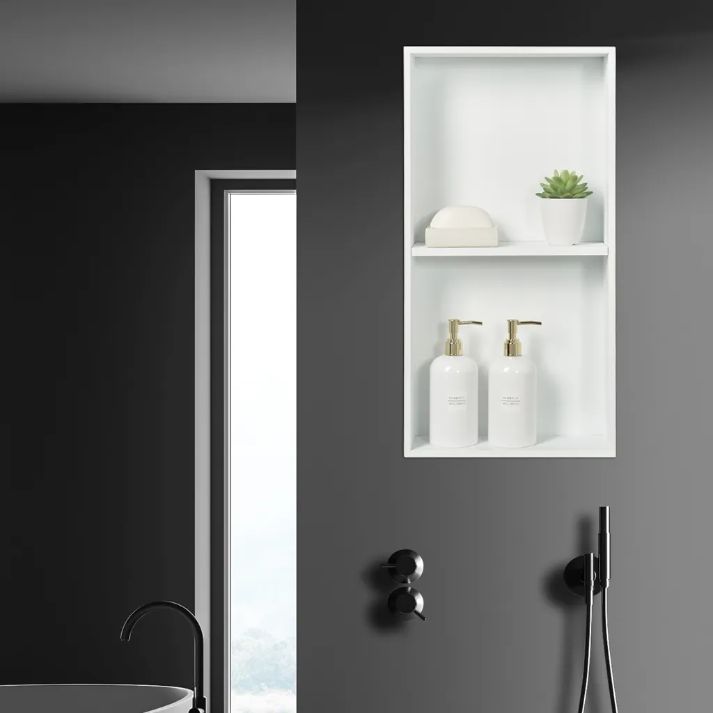 Mensola Doccia Incasso Kristinehamn 62x32 Bianco - Salva Spazio Bagno