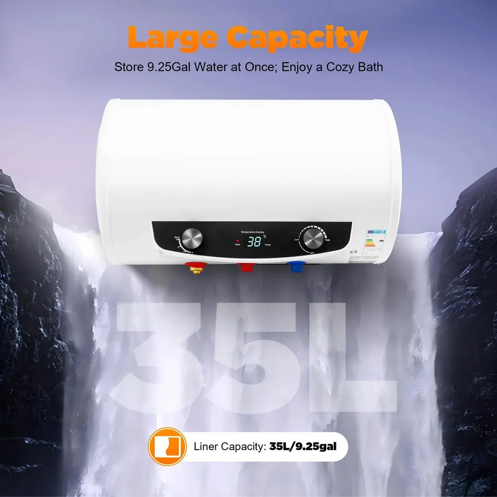 Chauffe-eau 2000W sécurisé avec réservoir 35L et protection fuite